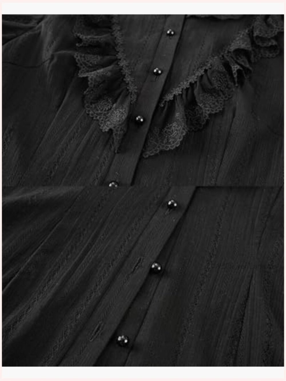 Victorian Blouse Gothic Shirt Short Sleeve Lolita Vintage Ruffle Tops - Picture 5 of 6